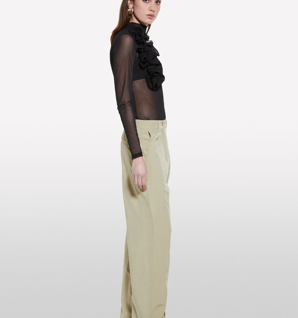 Military palazzo trousers with zipper - women's palazzo trousers - Military Green | Sisley image number 2